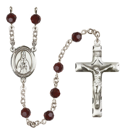 St. Blaise Sterling Silver Rosary - 10 Color Options (8010/0644)