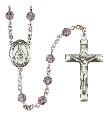 St. Blaise Sterling Silver Rosary - 10 Color Options (8010/0644)