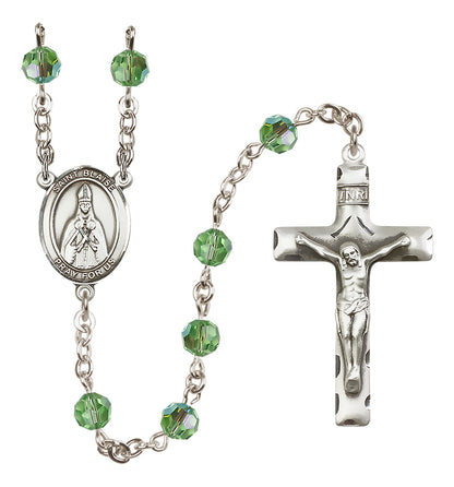St. Blaise Sterling Silver Rosary - 10 Color Options (8010/0644)