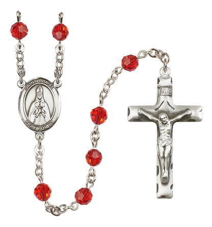 St. Blaise Sterling Silver Rosary - 10 Color Options (8010/0644)