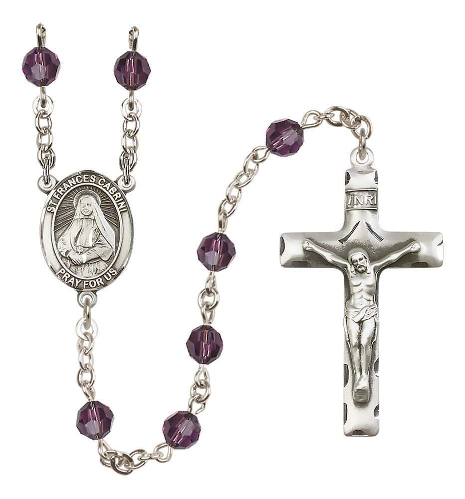 St. Frances Cabrini Sterling Silver Rosary - 10 Color Options (8011/0644)