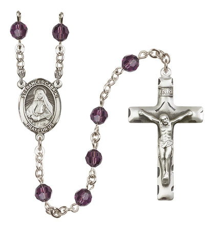St. Frances Cabrini Sterling Silver Rosary - 10 Color Options (8011/0644)
