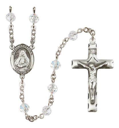 St. Frances Cabrini Sterling Silver Rosary - 10 Color Options (8011/0644)