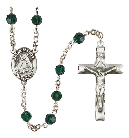 St. Frances Cabrini Sterling Silver Rosary - 10 Color Options (8011/0644)