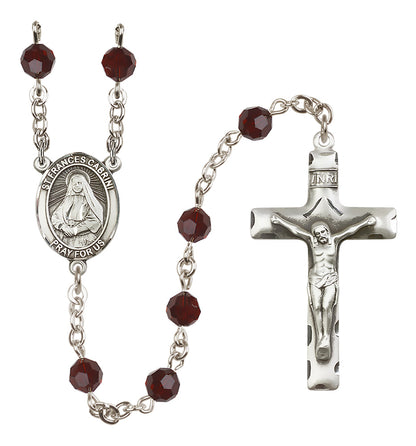 St. Frances Cabrini Sterling Silver Rosary - 10 Color Options (8011/0644)