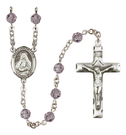 St. Frances Cabrini Sterling Silver Rosary - 10 Color Options (8011/0644)