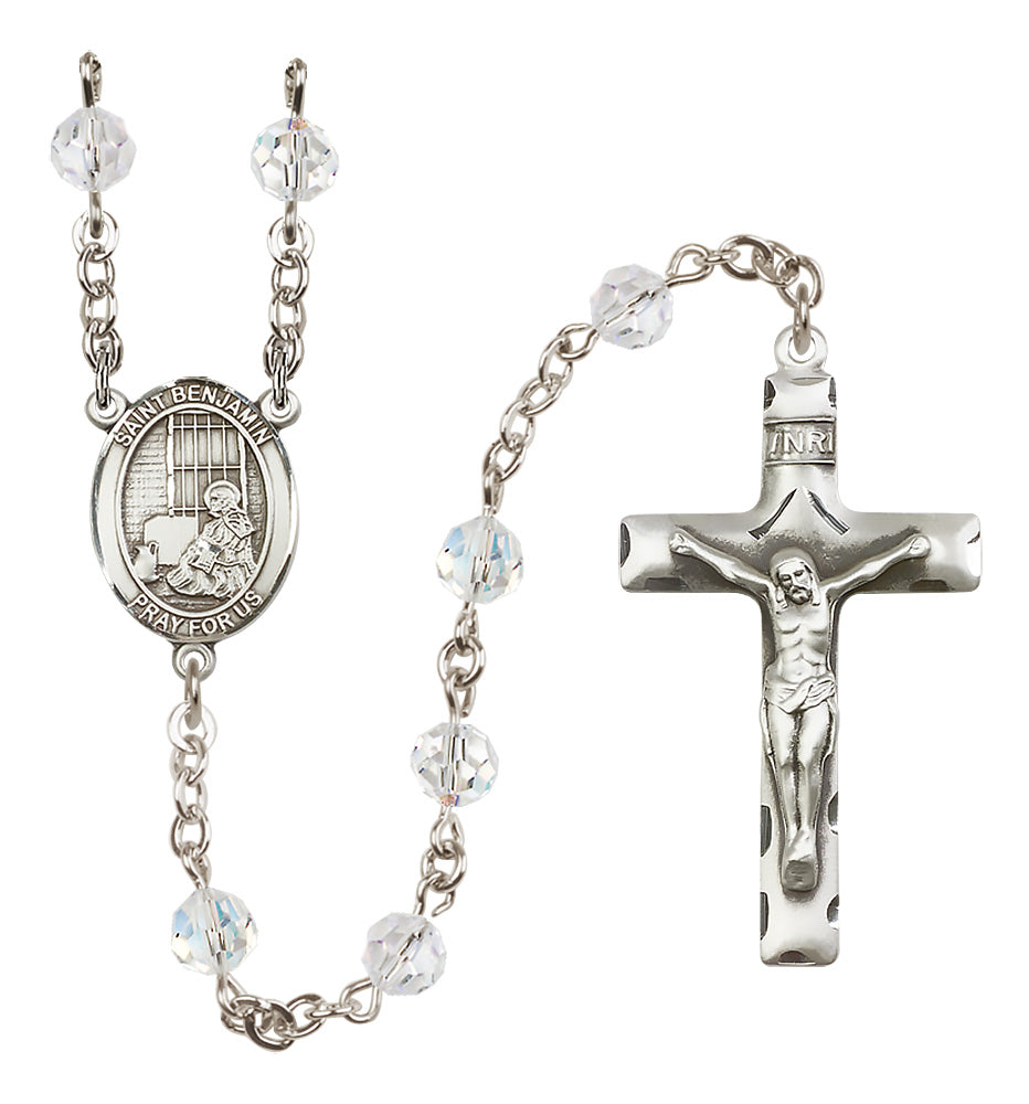 St. Benjamin Sterling Silver Rosary - 10 Color Options (8013/0644)