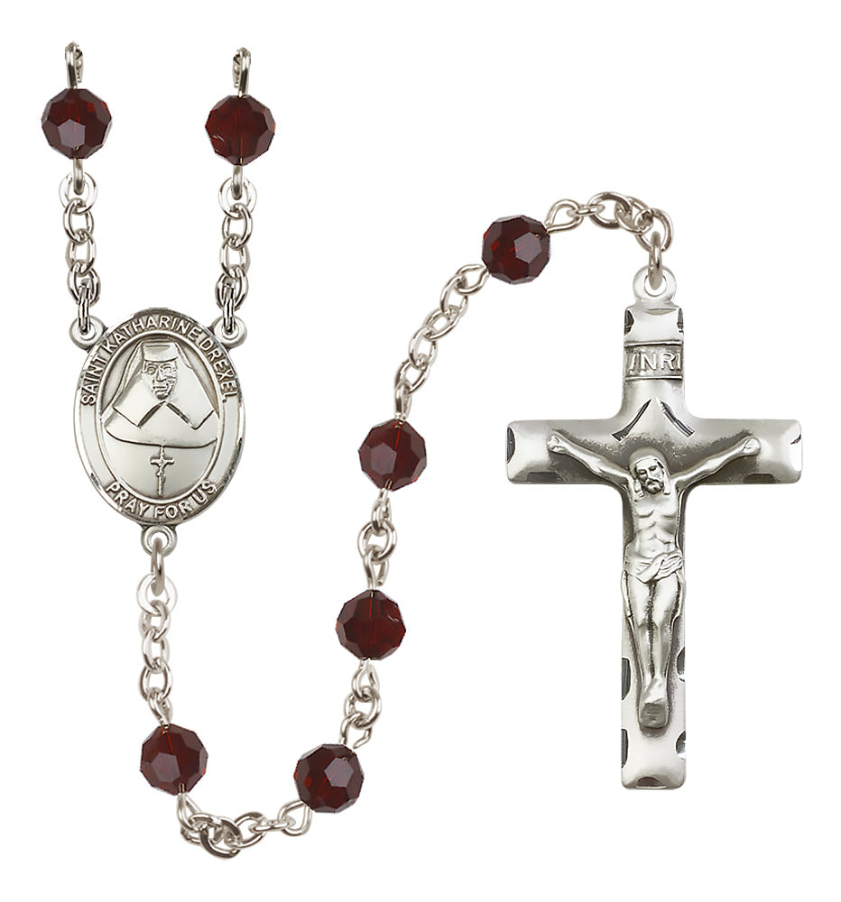St. Katharine Drexel Sterling Silver Rosary - 10 Color Options (8015/0644)