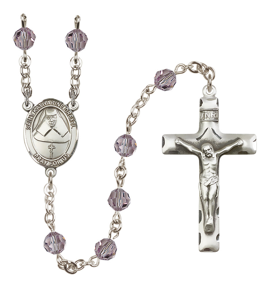 St. Katharine Drexel Sterling Silver Rosary - 10 Color Options (8015/0644)