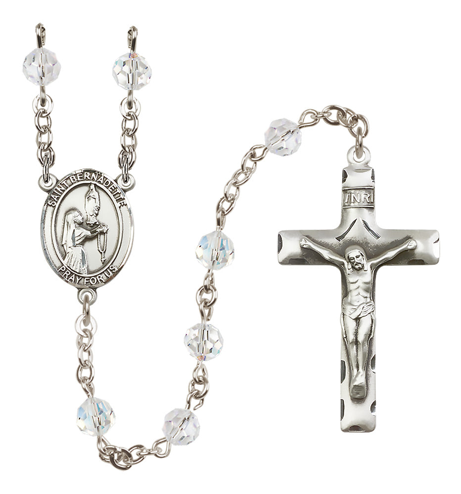 St. Bernadette Sterling Silver Rosary - 10 Color Options (8017/0644)
