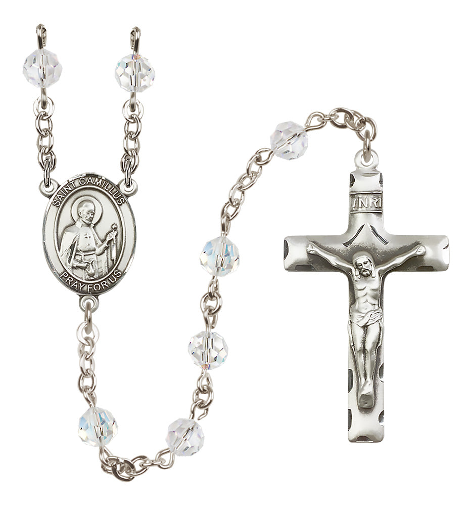 St. Camillus Sterling Silver Rosary - 10 Color Options (8019/0644)