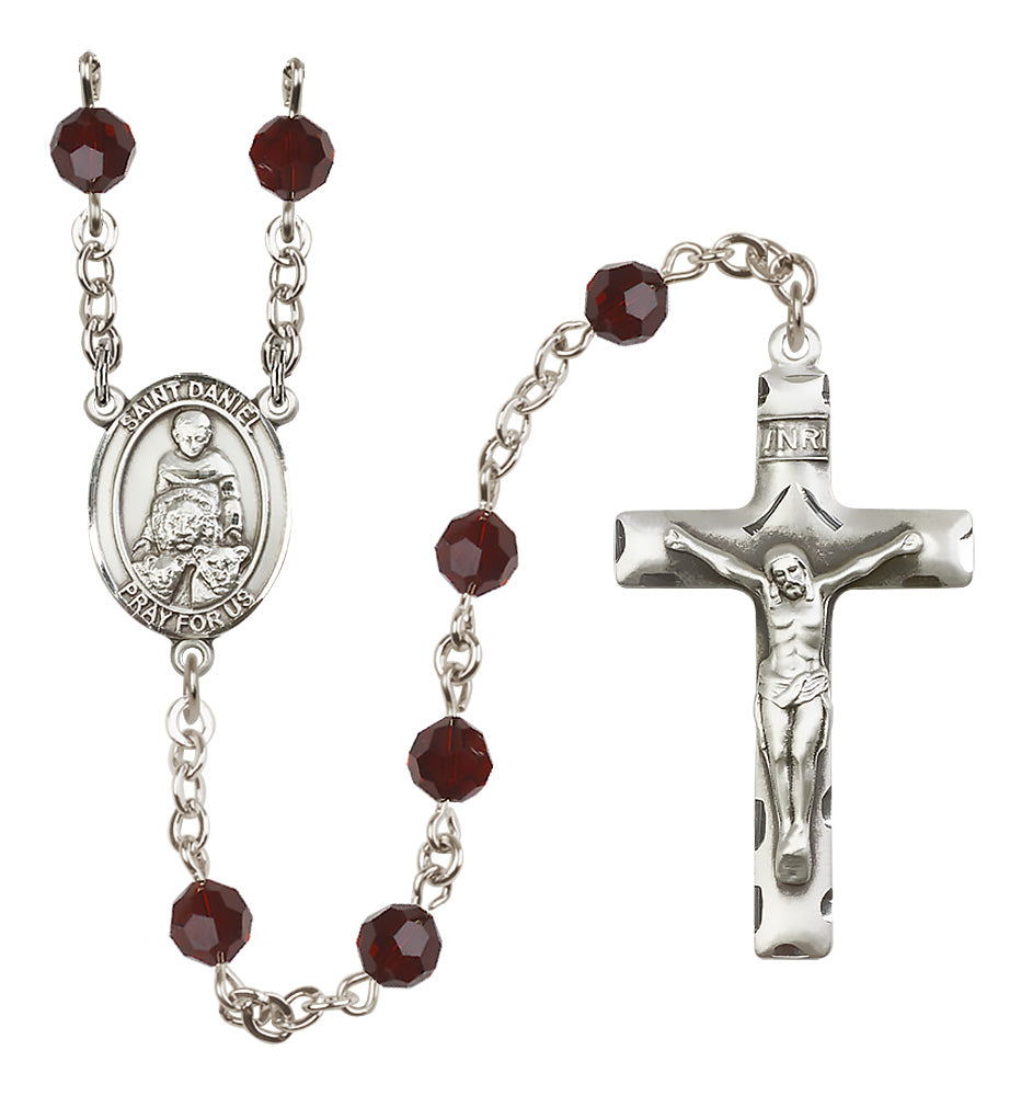 St. Daniel Sterling Silver Rosary - 10 Color Options (8024/0644)