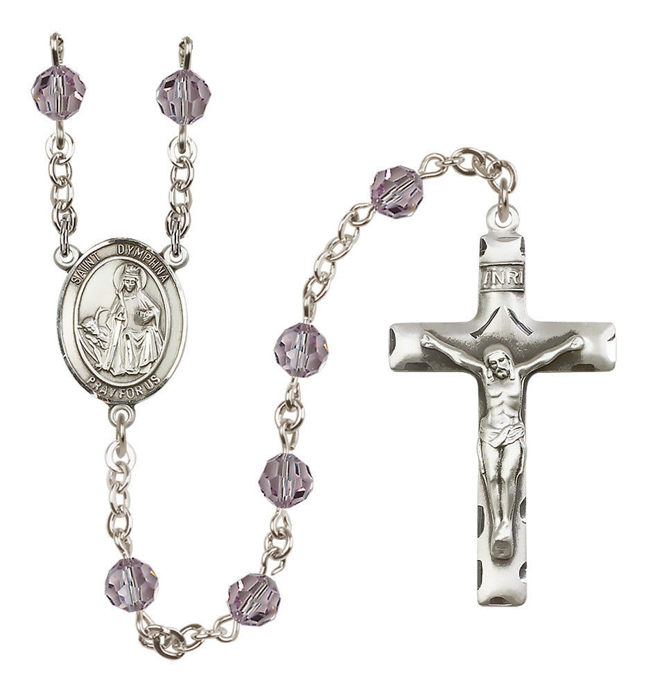 St. Dymphna Sterling Silver Rosary - 10 Color Options (8032/0644)