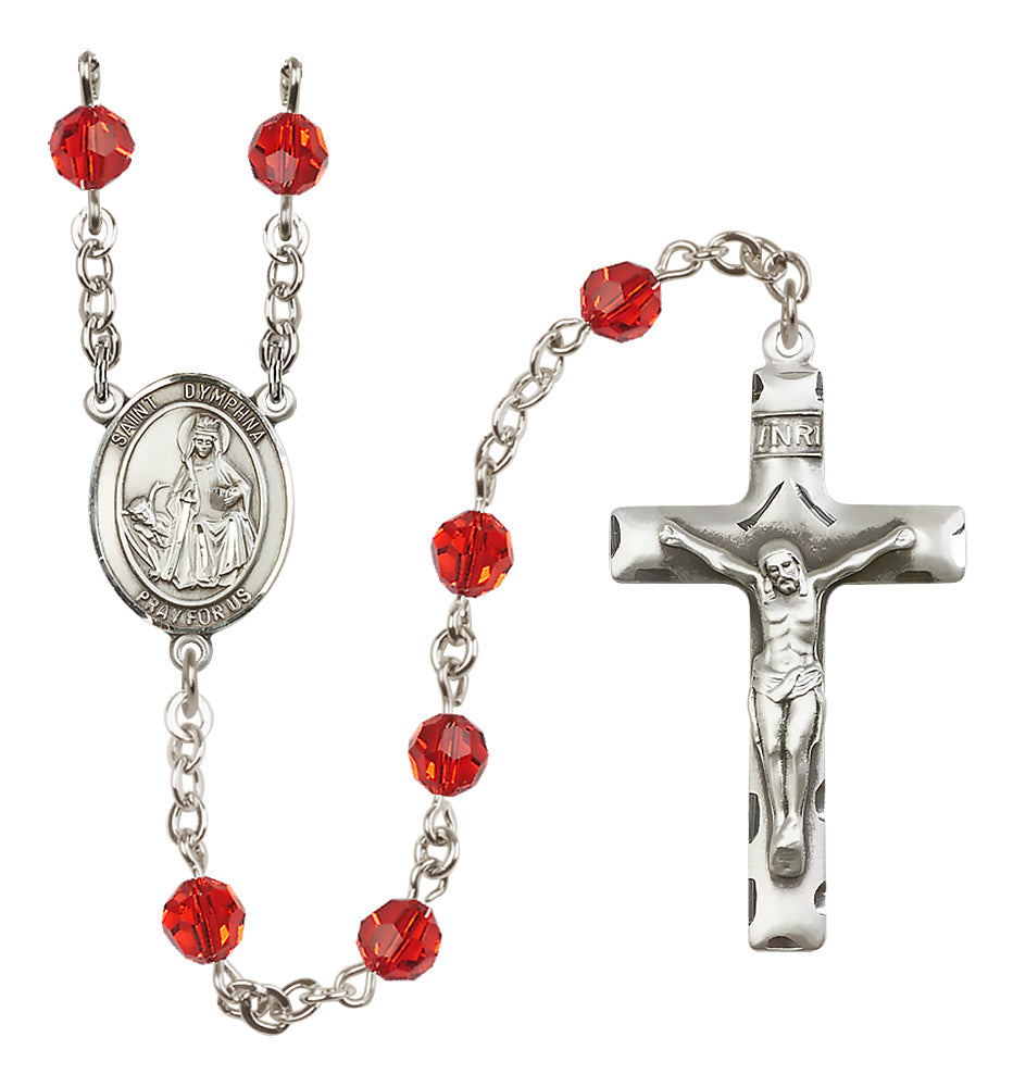 St. Dymphna Sterling Silver Rosary - 10 Color Options (8032/0644)