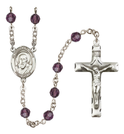 St. Francis De Sales Sterling Silver Rosary - 10 Color Options (8035/0644)