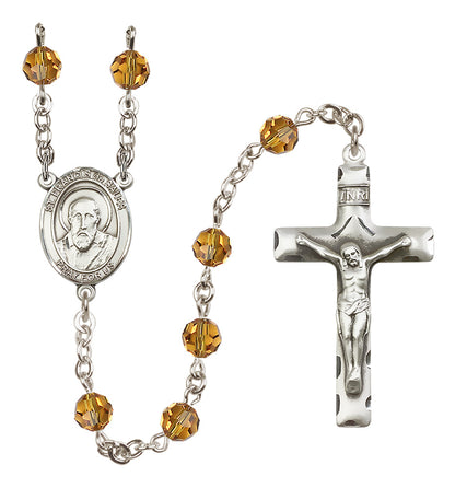 St. Francis De Sales Sterling Silver Rosary - 10 Color Options (8035/0644)
