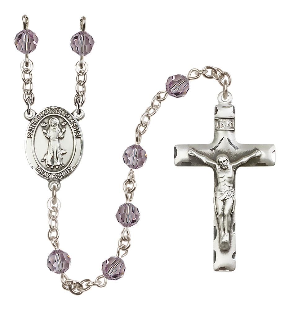 St. Francis of Assisi Sterling Silver Rosary - 10 Color Options (8036/0644)