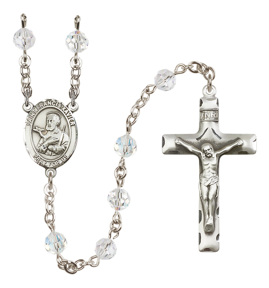 St. Francis Xavier Sterling Silver Rosary - 10 Color Options (8037/0644)
