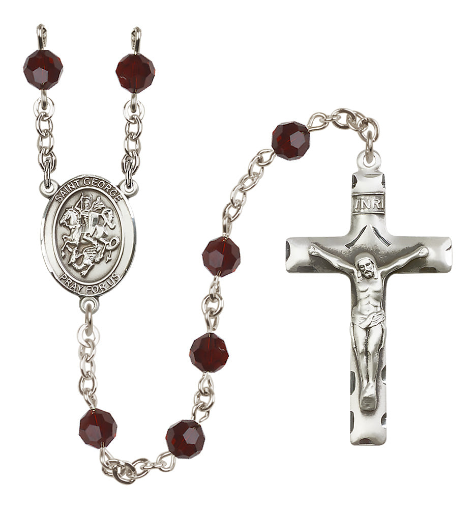 St. George Sterling Silver Rosary - 10 Color Options (8040/0644)