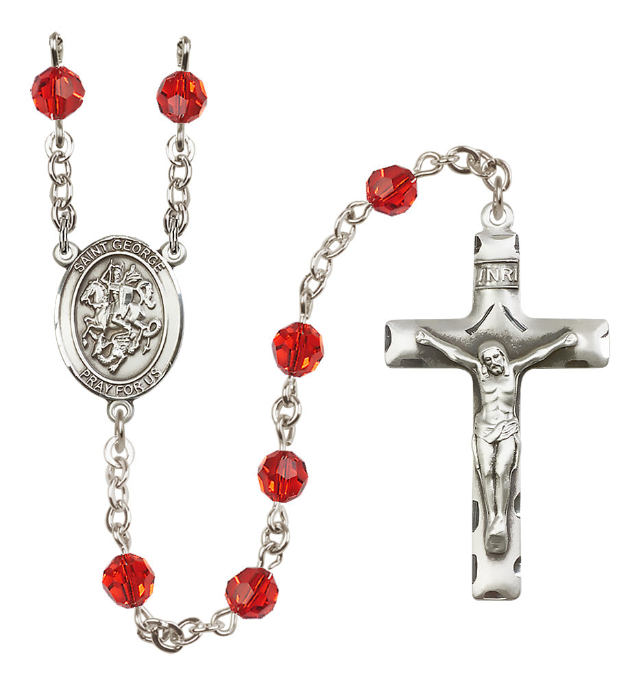 St. George Sterling Silver Rosary - 10 Color Options (8040/0644)