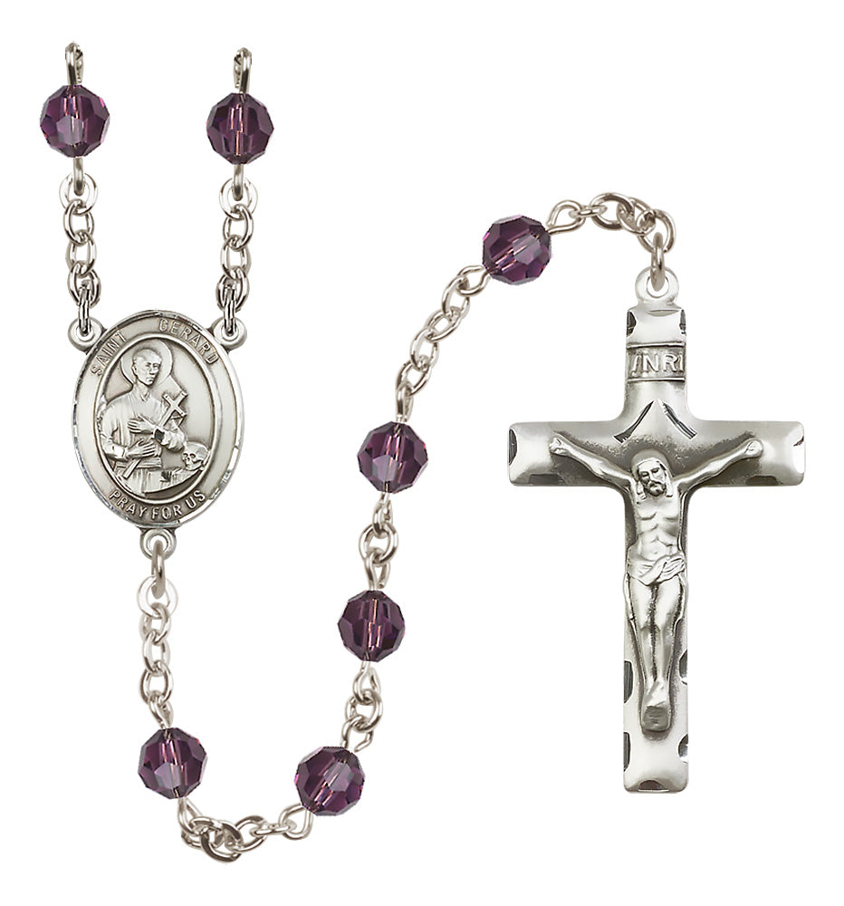 St. Gerard Majella Sterling Silver Rosary - 10 Color Options (8042/0644)