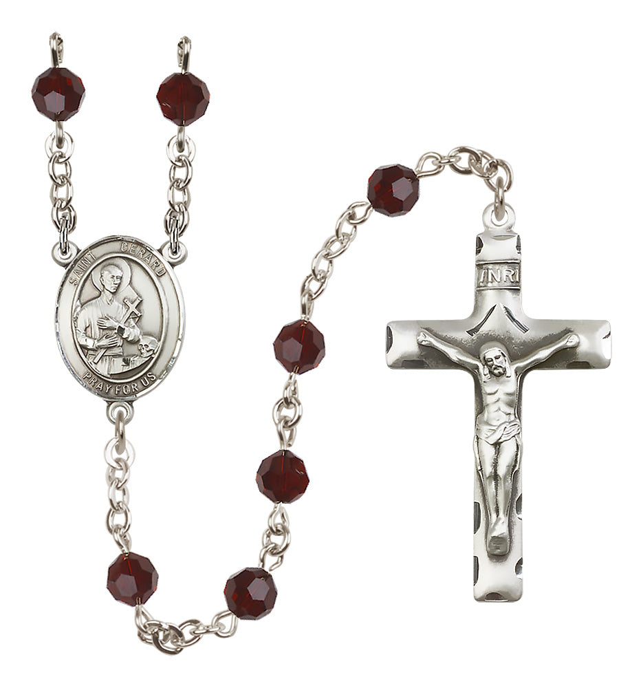 St. Gerard Majella Sterling Silver Rosary - 10 Color Options (8042/0644)