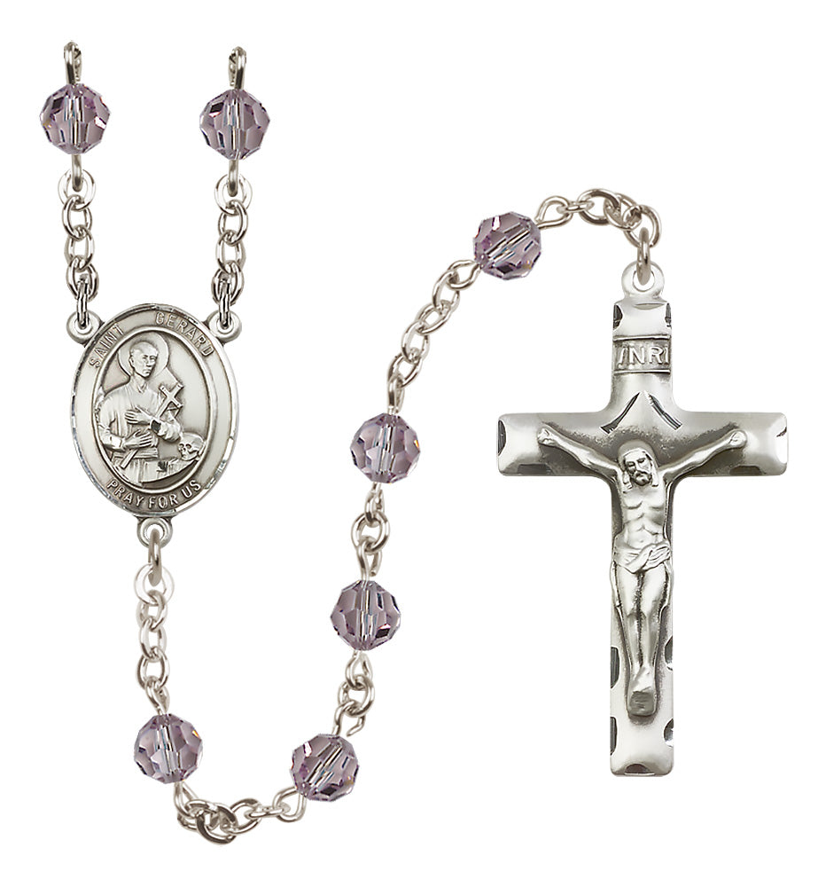 St. Gerard Majella Sterling Silver Rosary - 10 Color Options (8042/0644)