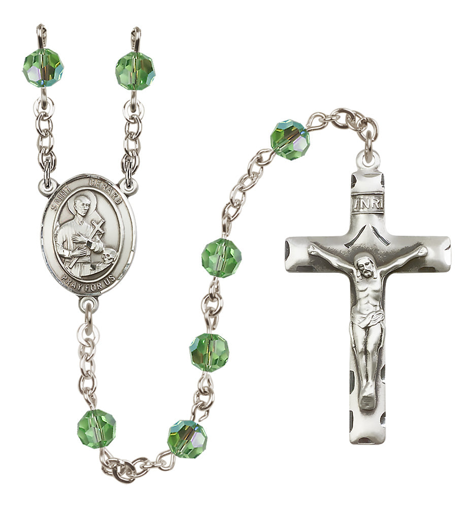 St. Gerard Majella Sterling Silver Rosary - 10 Color Options (8042/0644)