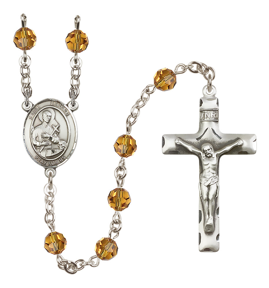 St. Gerard Majella Sterling Silver Rosary - 10 Color Options (8042/0644)