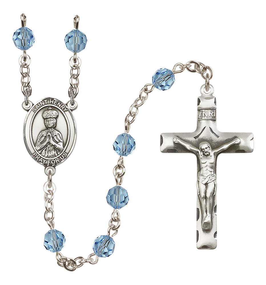 St. Henry Ii Sterling Silver Rosary - 10 Color Options (8046/0644)