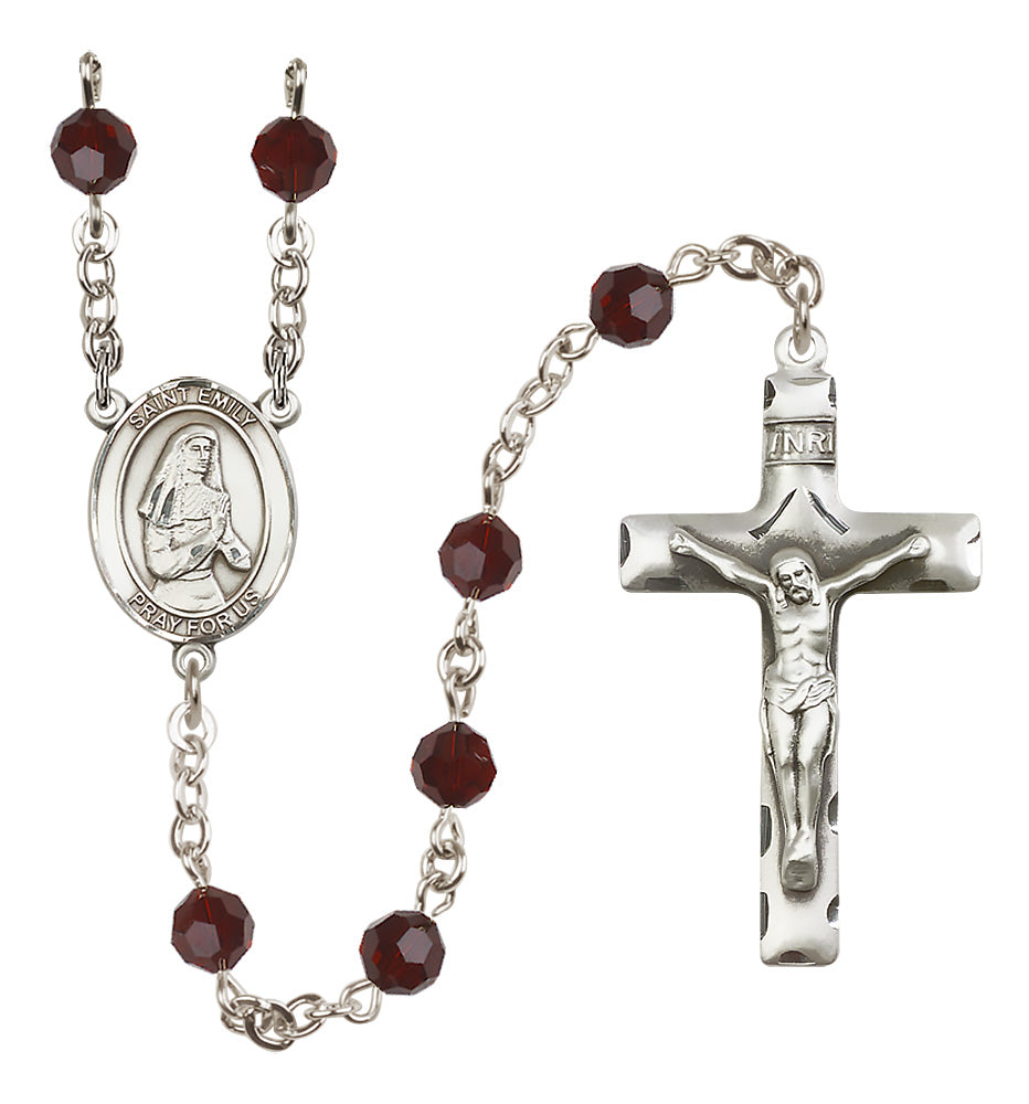 St. Emily De Vialar Sterling Silver Rosary - 10 Color Options (8047/0644)