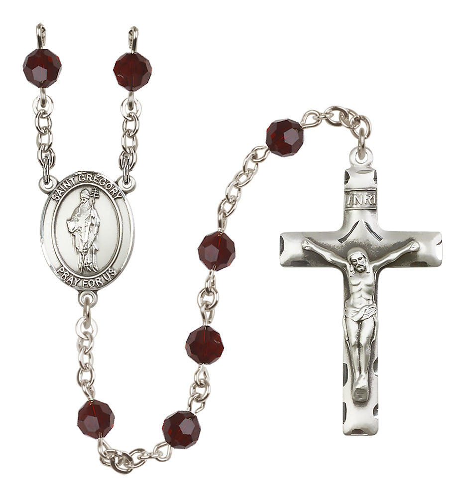 St. Gregory The Great Sterling Silver Rosary - 10 Color Options (8048/0644)