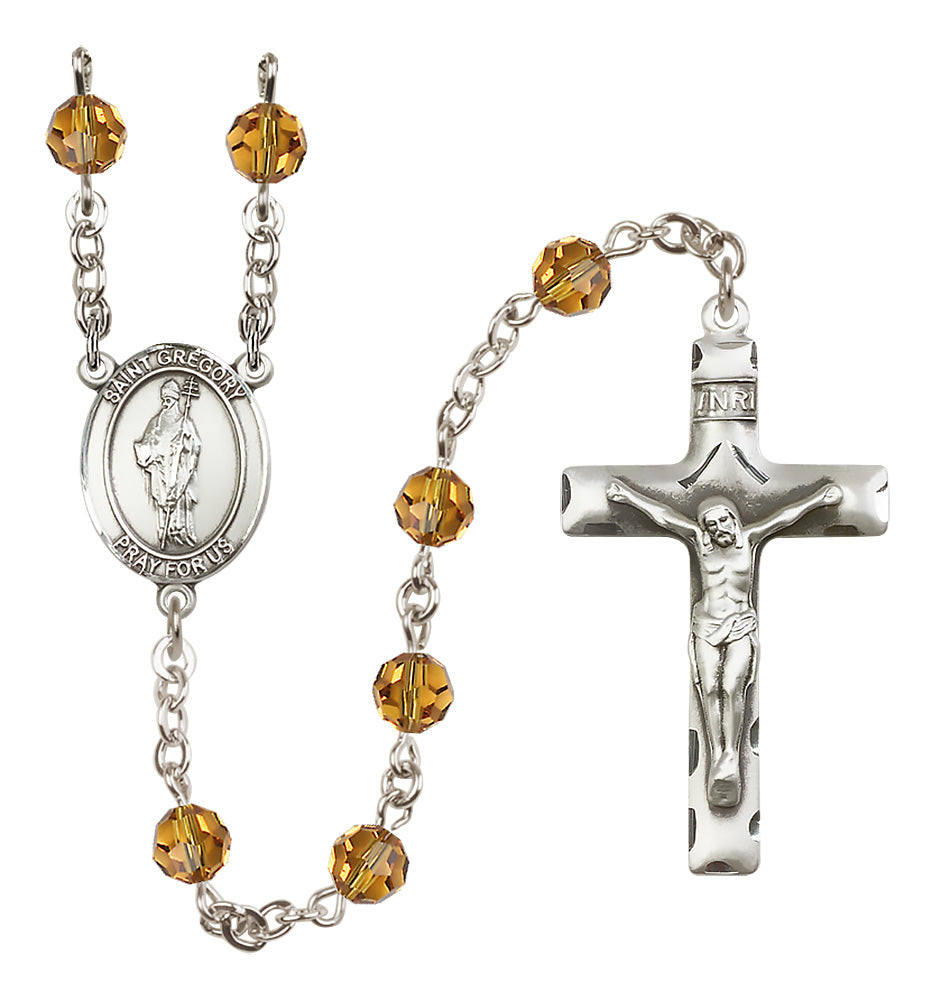 St. Gregory The Great Sterling Silver Rosary - 10 Color Options (8048/0644)