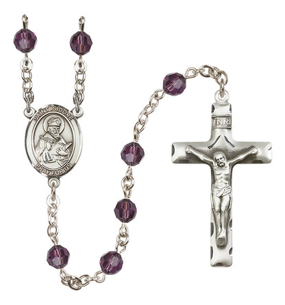 St. Isidore of Seville Sterling Silver Rosary - 10 Color Options (8049/0644)