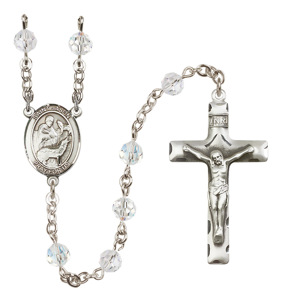 St. Jason Sterling Silver Rosary - 10 Color Options (8051/0644)