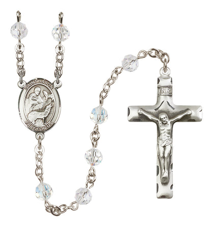 St. Jason Sterling Silver Rosary - 10 Color Options (8051/0644)