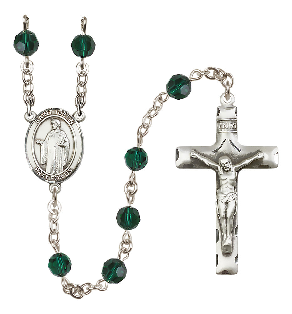 St. Justin Sterling Silver Rosary - 10 Color Options (8052/0644)