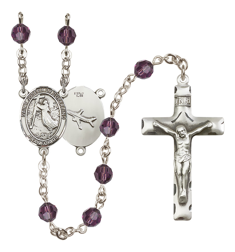 St. Joseph of Cupertino Sterling Silver Rosary - 10 Color Options (8057/0644)