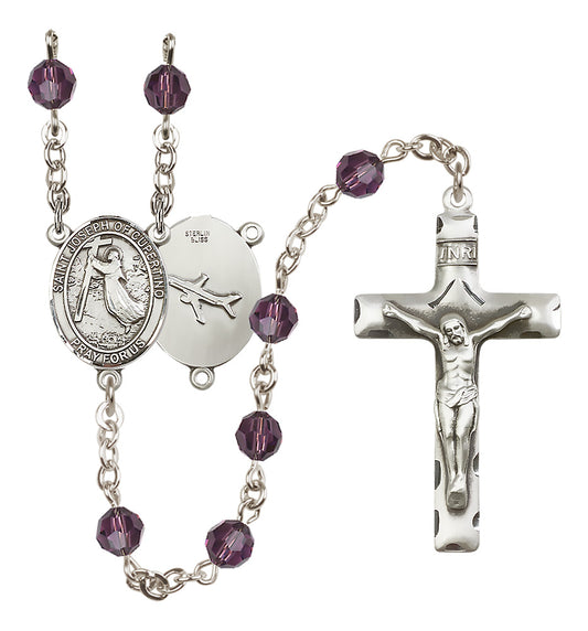 St. Joseph of Cupertino Sterling Silver Rosary - 10 Color Options (8057/0644)