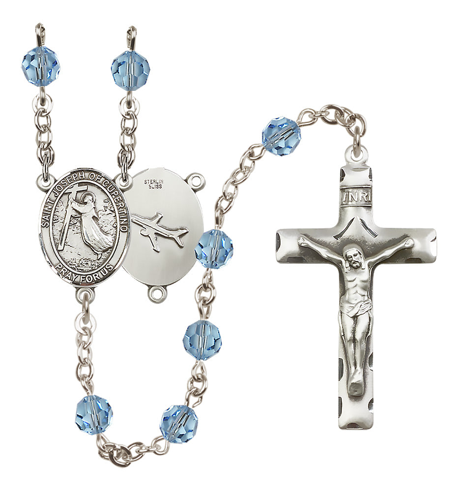 St. Joseph of Cupertino Sterling Silver Rosary - 10 Color Options (8057/0644)