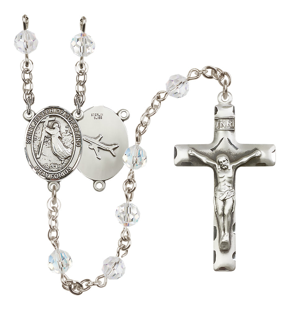 St. Joseph of Cupertino Sterling Silver Rosary - 10 Color Options (8057/0644)