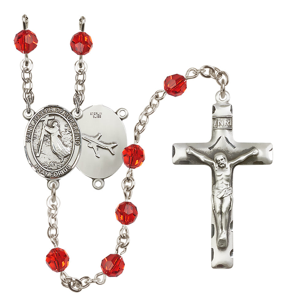 St. Joseph of Cupertino Sterling Silver Rosary - 10 Color Options (8057/0644)