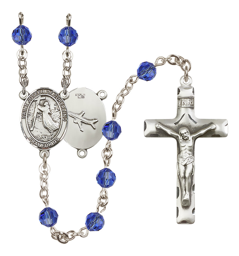St. Joseph of Cupertino Sterling Silver Rosary - 10 Color Options (8057/0644)