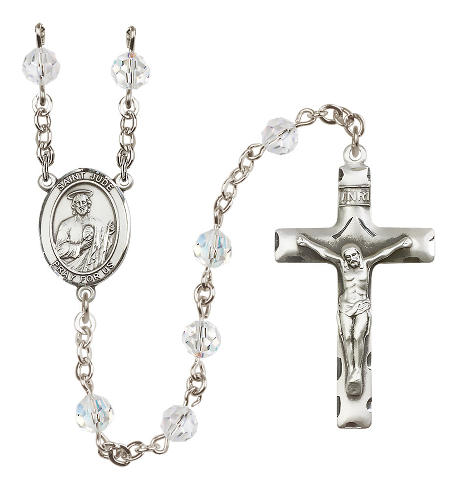 St. Jude Thaddeus Sterling Silver Rosary - 10 Color Options (8060/0644)