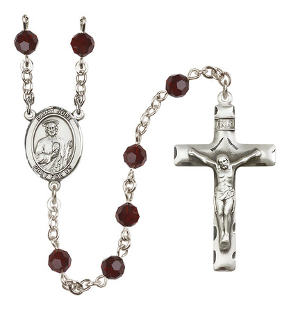 St. Jude Thaddeus Sterling Silver Rosary - 10 Color Options (8060/0644)