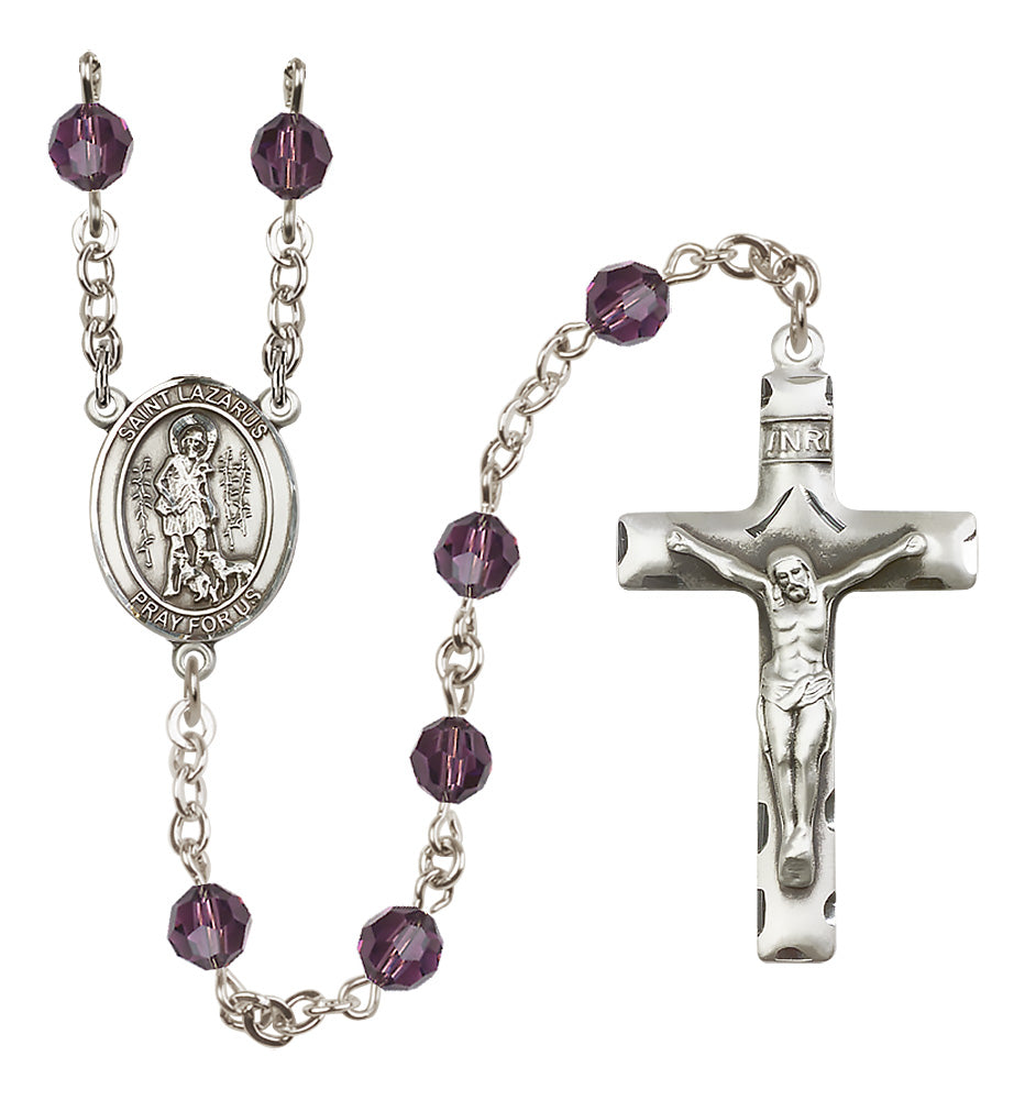 St. Lazarus Sterling Silver Rosary - 10 Color Options (8066/0644)