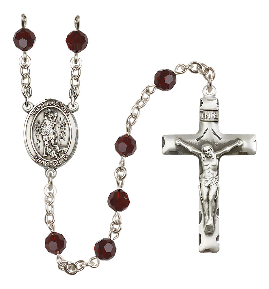 St. Lazarus Sterling Silver Rosary - 10 Color Options (8066/0644)