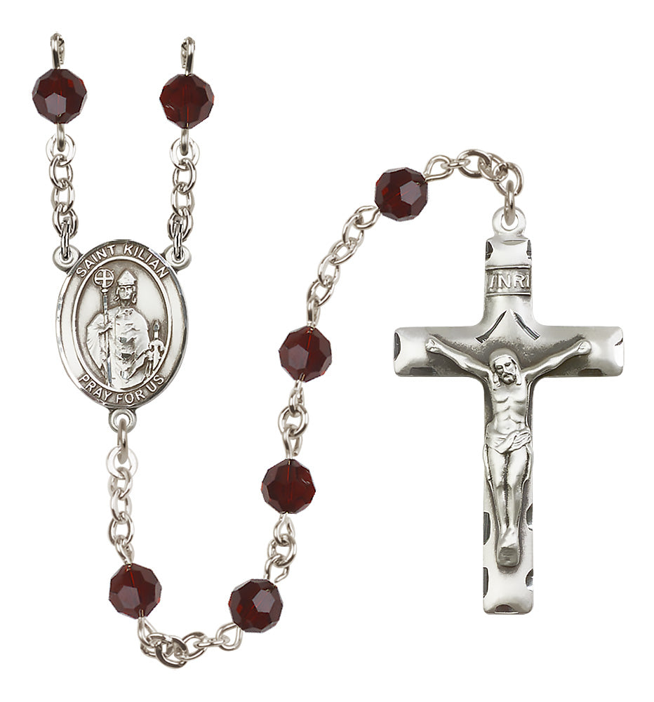 St. Kilian Sterling Silver Rosary - 10 Color Options (8067/0644)