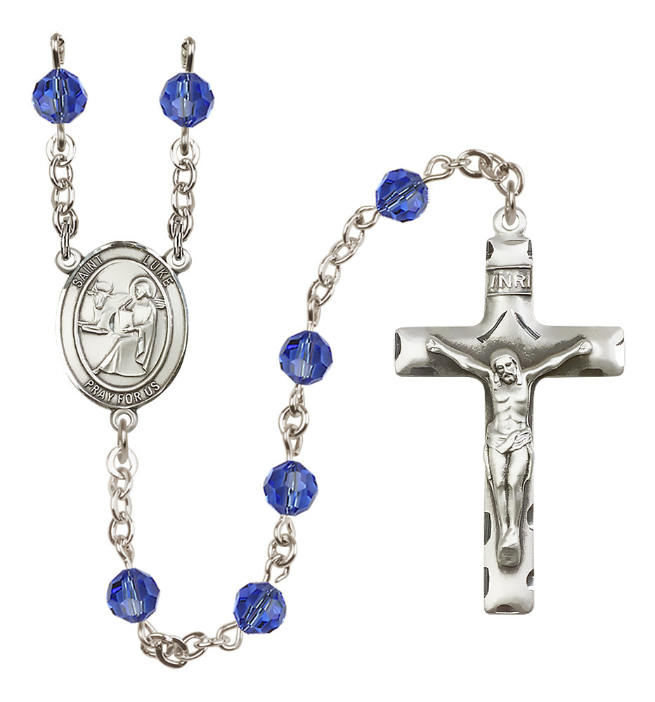 St. Luke The Apostle Sterling Silver Rosary - 10 Color Options (8068/0644)