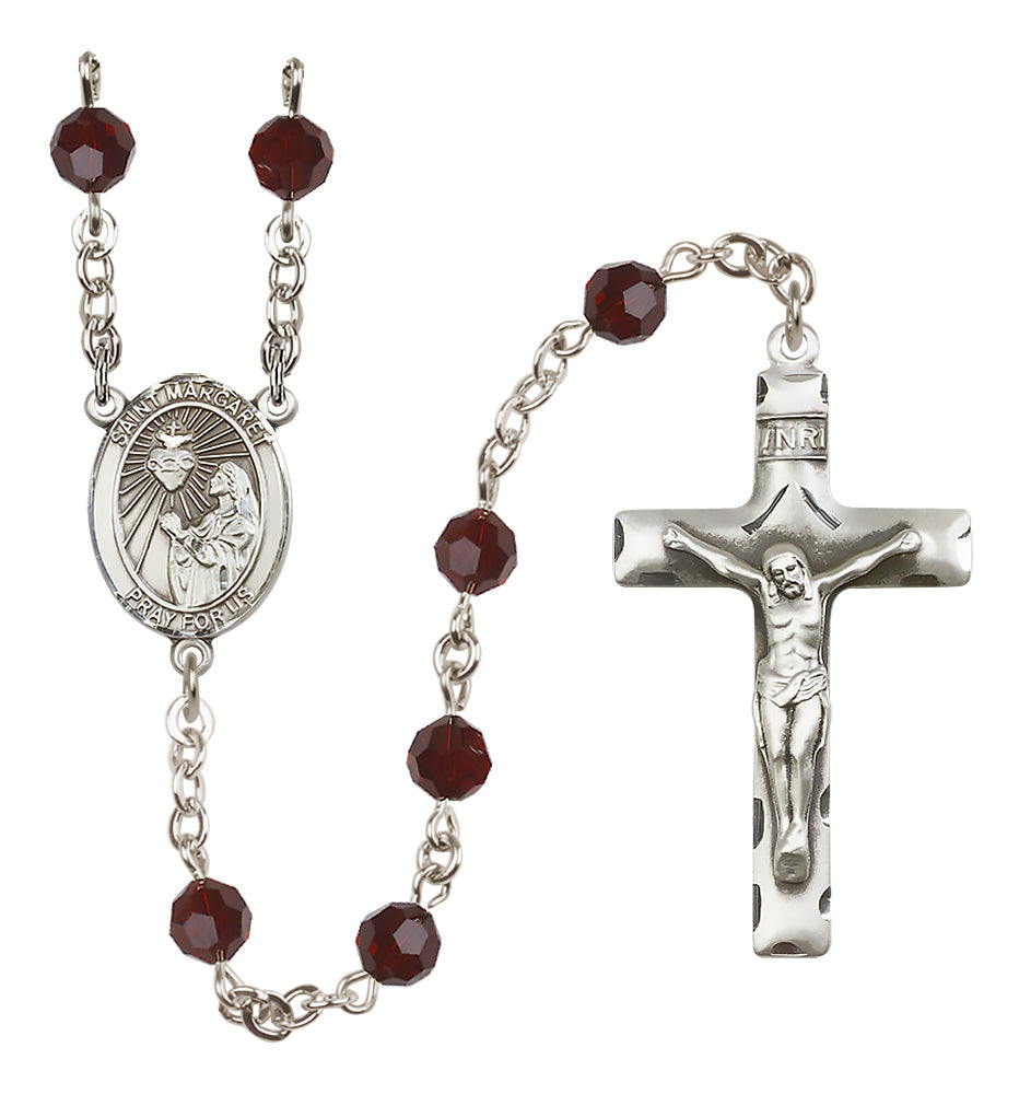 St. Margaret Mary Alacoque Sterling Silver Rosary - 10 Color Options (8072/0644)
